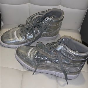 Puma women silver shoes